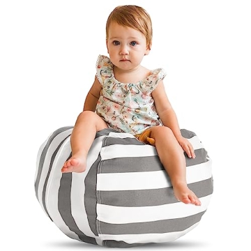 Creative QT Stuffed Animal Storage Bean Bag Chair - Toddler Size Stuff 'n Sit Organization for Kids ...