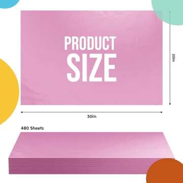 Pink Tissue Paper for Gift Bags - 20" X 30" Bulk Tissue Paper Pink 480 Sheets - 10lb Newsprint for P...