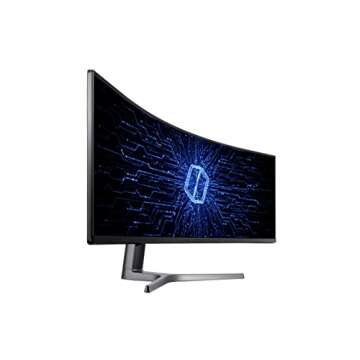 SAMSUNG 49” Odyssey CRG Series Dual QHD (5120x1440) Curved Gaming Monitor, 120Hz, QLED, HDR, Heigh...