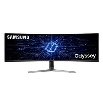 SAMSUNG 49” Odyssey CRG Series Dual QHD (5120x1440) Curved Gaming Monitor, 120Hz, QLED, HDR, Height Adjustable Stand, Radeon FreeSync, LC49RG90SSNXZA