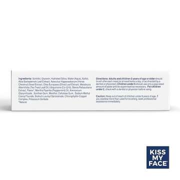 Kiss My Face Triple Action Toothpaste Gel, Herbal Mint Flavor, Removes Plaque, Whitens Teeth, Prevents Tartar, with Tea Tree Oil and Aloe, Fluoride Free, Vegan, 4.5 oz, 3 Pack