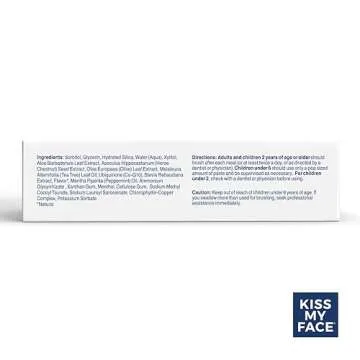 Kiss My Face Triple Action Toothpaste Gel, Herbal Mint Flavor, Removes Plaque, Whitens Teeth, Prevents Tartar, with Tea Tree Oil and Aloe, Fluoride Free, Vegan, 4.5 oz, 3 Pack