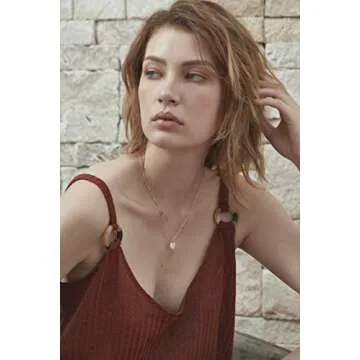 Valloey Rover Initial Necklaces for Women 14K Gold Plated Dainty Layered Necklce Round Coin Disc Pendant Engraved Letter Z Necklace Personalized Jewelry Gift for Women