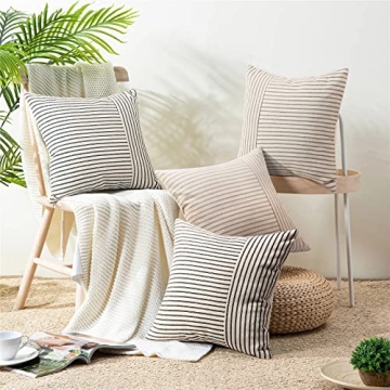 Adabana Farmhouse Throw Pillow Covers Set of 2