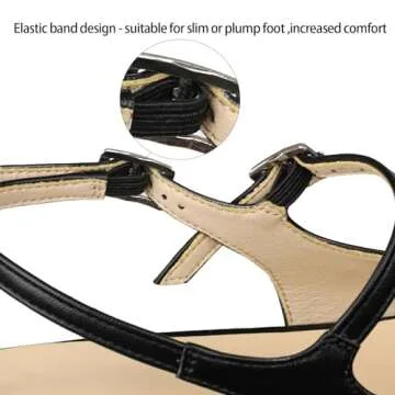 Dsevht Black Slingback Flats for Women Closed Square Toe Mary Jane Ballet Flats Casual Fashion Dress Shoes for Women