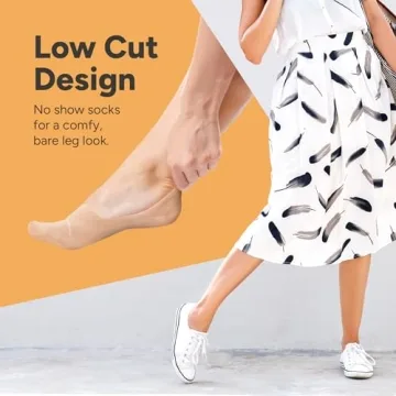 Eedor Women's No Show Socks - Thin & Non Slip, 3 Pairs