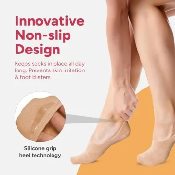 Eedor Women's No Show Socks - Thin & Non Slip, 3 Pairs