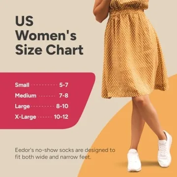 Eedor Women's No Show Socks - Thin & Non Slip, 3 Pairs