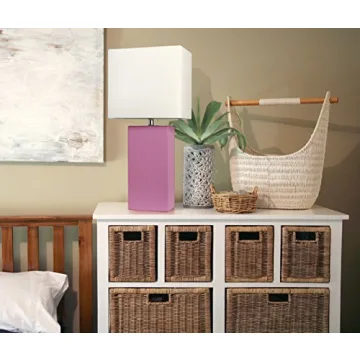 Elegant Pink Leather Table Lamp for Modern Decor