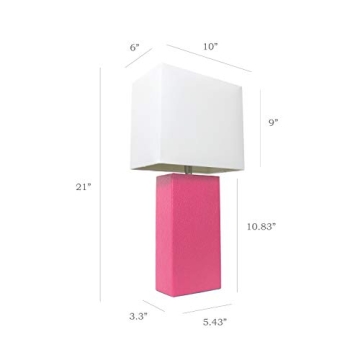 Elegant Pink Leather Table Lamp for Modern Decor