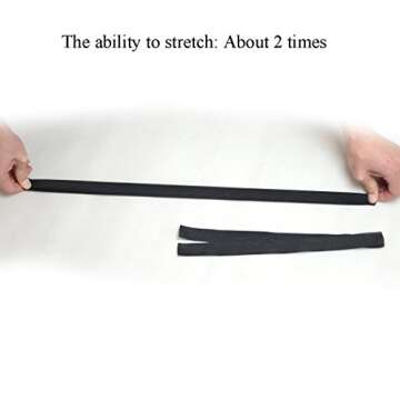 Luwigs Black Elastic Bands Wig Accessories for Making Wigs/Lace Frontal/Lace Closure 2.5cm Width 6pcs (Elastic Band, 6pcs)