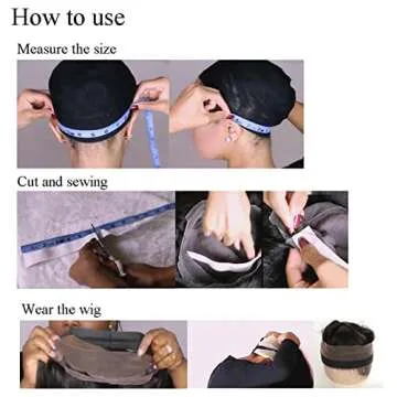 Luwigs Black Elastic Bands Wig Accessories for Making Wigs/Lace Frontal/Lace Closure 2.5cm Width 6pcs (Elastic Band, 6pcs)