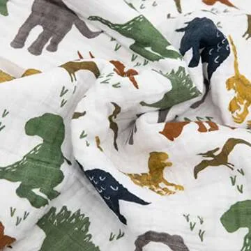Little Unicorn Original Premium Cotton Quilt | Multi-Layered & Extra-Soft Muslin Fabric |for Babies & Toddlers (Dino Friends)