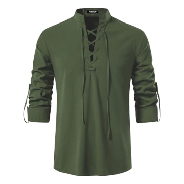Renaissance Pirate Viking Shirt – Army Green