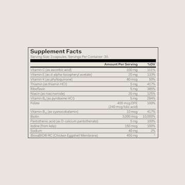 The Nue Co. GROWTH Phase Supplement, Supports Hair Growth, Reduces Breakage, Thicker & Fuller Hair, Contains Vitamins, Reishsi Mushrooms, Proteins & Adaptogens, Vegan, Gluten Free, 30 Capsules