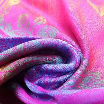Neelamvar Fashion Colorful flowers Jacquard cotton pashmina Women Wrap Shawl tassels Scarves 75" x 27.5" (THM08-04)