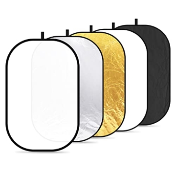 NEEWER 40"x60"/100x150cm Light Reflectors for Photography, Portable 5 in 1 Collapsible Multi Disc wi...