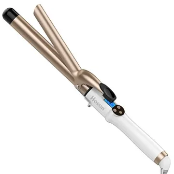 Hoson 1 Inch Curling Iron: Professional Ceramic Tourmaline Hair Curler with LCD Display
