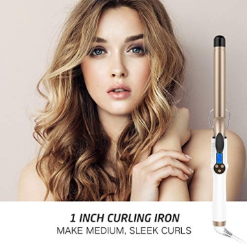 Hoson 1 Inch Ceramic Tourmaline Curling Iron with LCD Display
