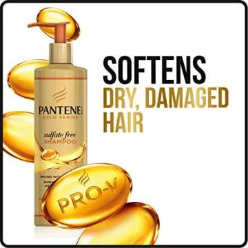 Pantene Gold Series Argan Oil from ProV for Natural and Curly Textured Hair, Sulfate Free Shampoo, 8.5 Fl Oz