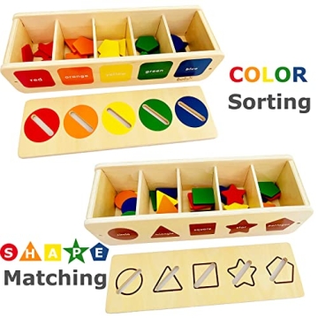 Dailyfunn Montessori Color & Shape Sorting Toys for Toddlers