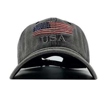 Washed American Flag Baseball Cap Retro Adjustable Sun Dad Gift Hats for Men Women Fashion Trucker C...