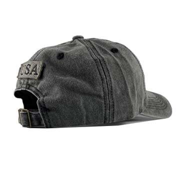 Washed American Flag Baseball Cap Retro Adjustable Sun Dad Gift Hats for Men Women Fashion Trucker Cap Unisex Black