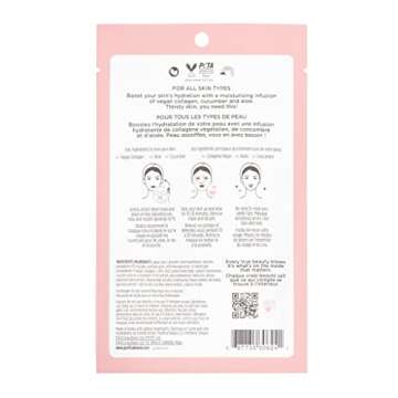 Pacifica Sheet Face Mask - Vegan Collagen Hydrate & Plump with Cucumber & Aloe – Moisturizing Mask for Dry & Aging Skin - Clean Beauty Vegan & Cruelty-Free Dermatologist Tested