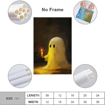 Cute Vintage Halloween Ghost Canvas Wall Art - Perfect Decor