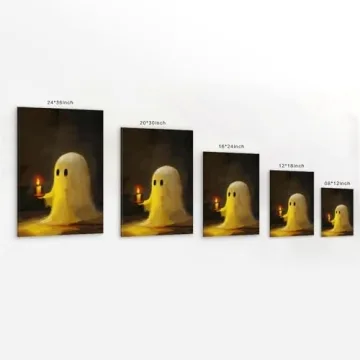Cute Vintage Halloween Ghost Canvas Wall Art - Perfect Decor