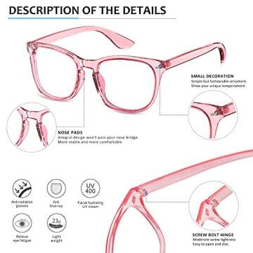 Blue Light Blocking Glasses - Computer Glasses Anti Eye Strain Headache