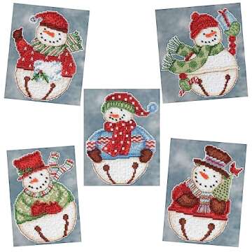 Debbie Mumm Snowbells Beaded Ornament Kits Set of 5