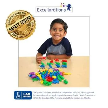 Excellerations Math Manipulatives Set of 120 Jungle Animal Counters 1.5 inches -2 inches, STEM Educa...