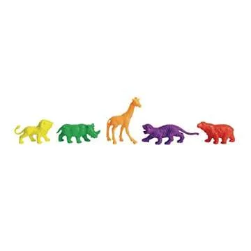 Excellerations Math Manipulatives Set of 120 Jungle Animal Counters 1.5 inches -2 inches, STEM Educational Toy for Mathematics, Preschool