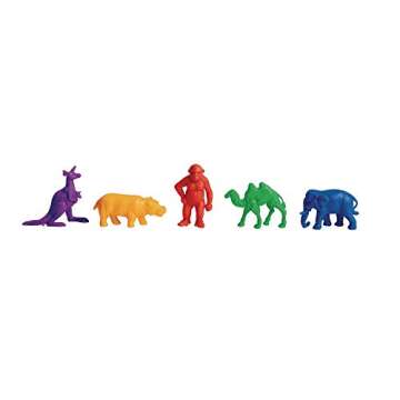 Excellerations Math Manipulatives Set of 120 Jungle Animal Counters 1.5 inches -2 inches, STEM Educational Toy for Mathematics, Preschool