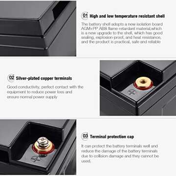 Miady 12V 36Ah Lithium Phosphate Battery, 2000+ Cycles LiFePO4 Replacement Batteries for Solar Power, RV, EV and Marine Applications