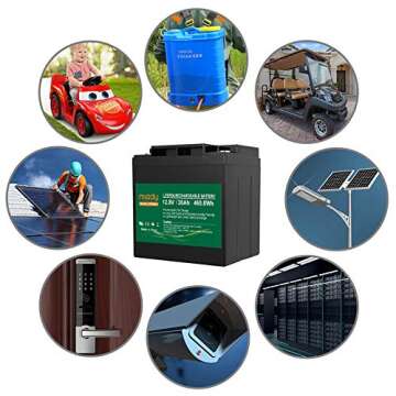 Miady 12V 36Ah Lithium Phosphate Battery, 2000+ Cycles LiFePO4 Replacement Batteries for Solar Power, RV, EV and Marine Applications