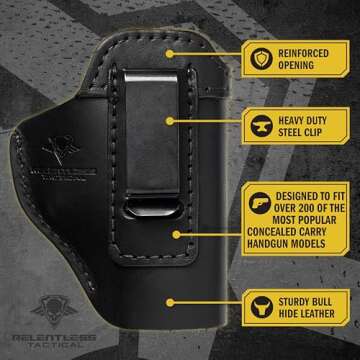 Relentless Tactical IWB Leather Holster for Glock & S&W