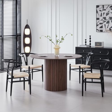 Lecafur 47 Inch Round Modern Kitchen Dining Table
