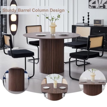 Lecafur 47 Inch Round Modern Kitchen Dining Table