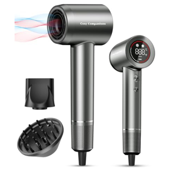 Hair Dryer - Negative Ionic Blow Dryer with 170000 RPM High Speed Brushless Motor for Fast Drying, L...