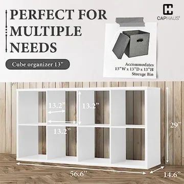 CAPHAUS 8-Cube Storage Organizer with Sturdy Design