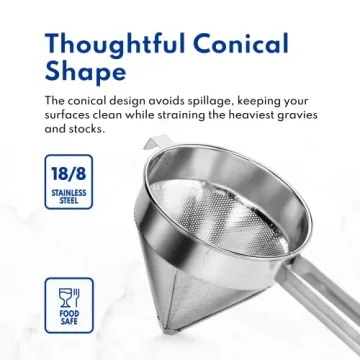 Durable Stainless Steel China Cap Strainer for Chefs