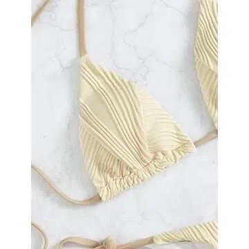 SweatyRocks Women's Halter Top Ribbed Bikini Swimsuit