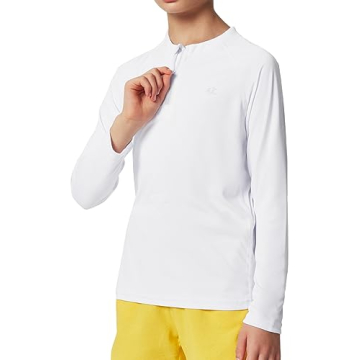 Ewedoos UPF50+ Boys Swim Shirt Rash Guard Long Sleeve Quick Dry Sun Shirts Kids Boys Fishing Shirt f...