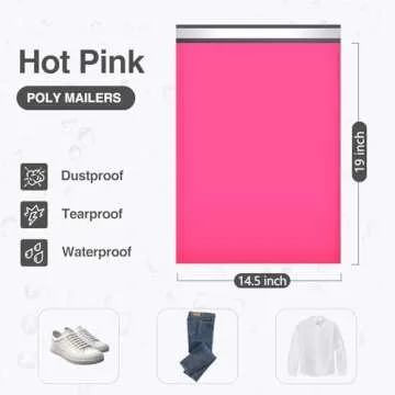 UCGOU Poly Mailers 14.5x19 Inch Hot Pink 100 Pack Large Shipping Bags #7 Strong Thick Mailing Envelo...