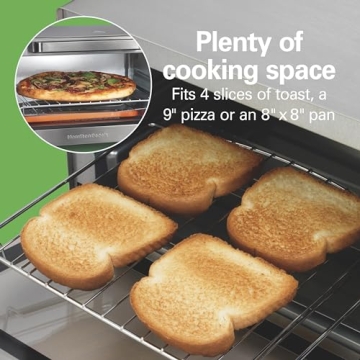 Hamilton Beach Air Fryer Oven, Fits 9” Pizza, 4 Slice Capacity