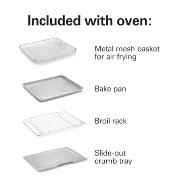 Hamilton Beach Air Fryer Oven, Fits 9” Pizza, 4 Slice Capacity