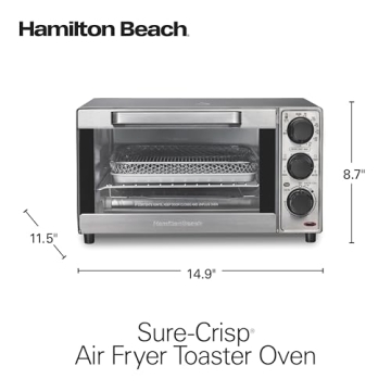 Hamilton Beach Air Fryer Oven, Fits 9” Pizza, 4 Slice Capacity