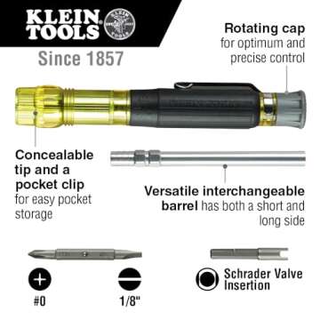 Klein Tools 32613 HVAC Multi-Bit Screwdriver: Precision Pocket Tool